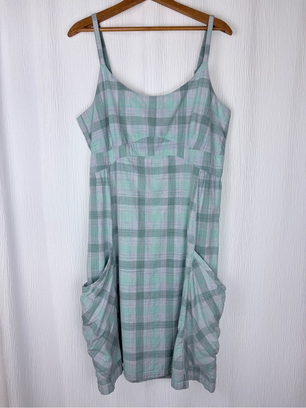Horny Toad Organic Cotton Plaid Mini Dress, Size L